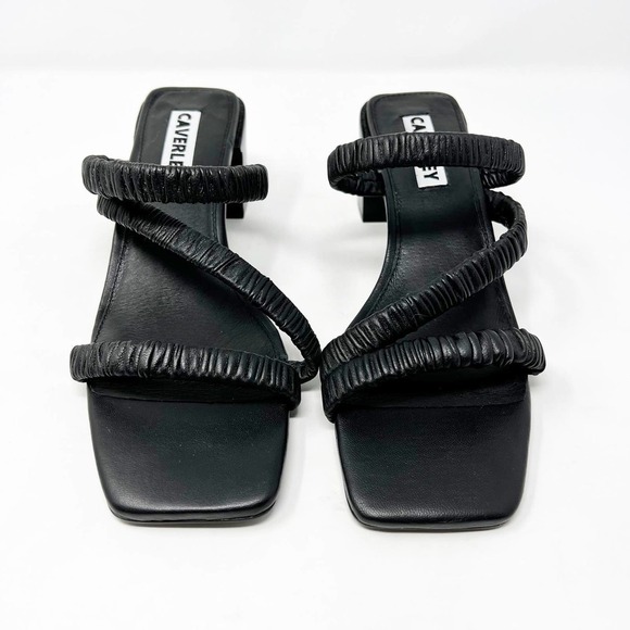 Caverley Annie Mule in Black Leather Strappy Sandal Size 39 - Picture 3 of 6